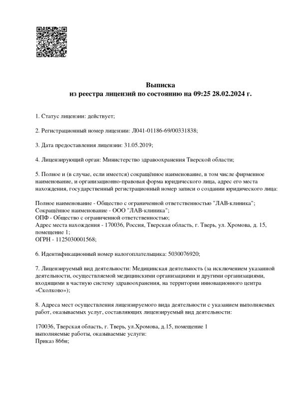 Выписка из реестра лицензий 28.02.2024 (1 часть)